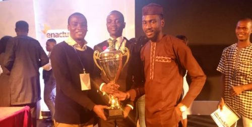 The Chaperon, Mr. Michael Fagbohun (with Trophy) flanked by others